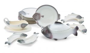 216/272 Fisch-Service für mind. 5 Pers., Wächtersbach wohl Mitte 20. Jh.
