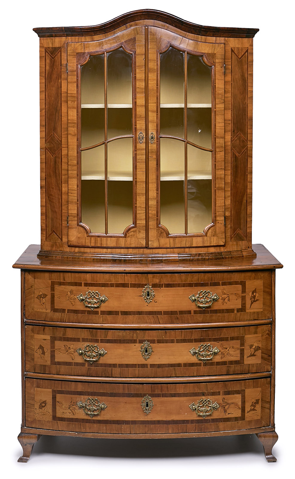 218/487 Barock-Aufsatzvitrine, süddt. um 1770