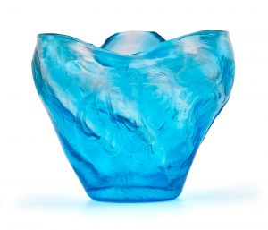 216/659 Kl. Schale "Fuchsien", Jugendstil, Gallé um 1890.