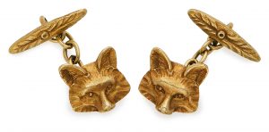 216/834 Paar Gold-Manschettenknöpfe "Füchse"