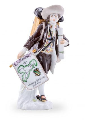 216/399 Landkartenhändler, Sonderauflage zur Wiedervereinigung Deutschlands, Meissen 1990.