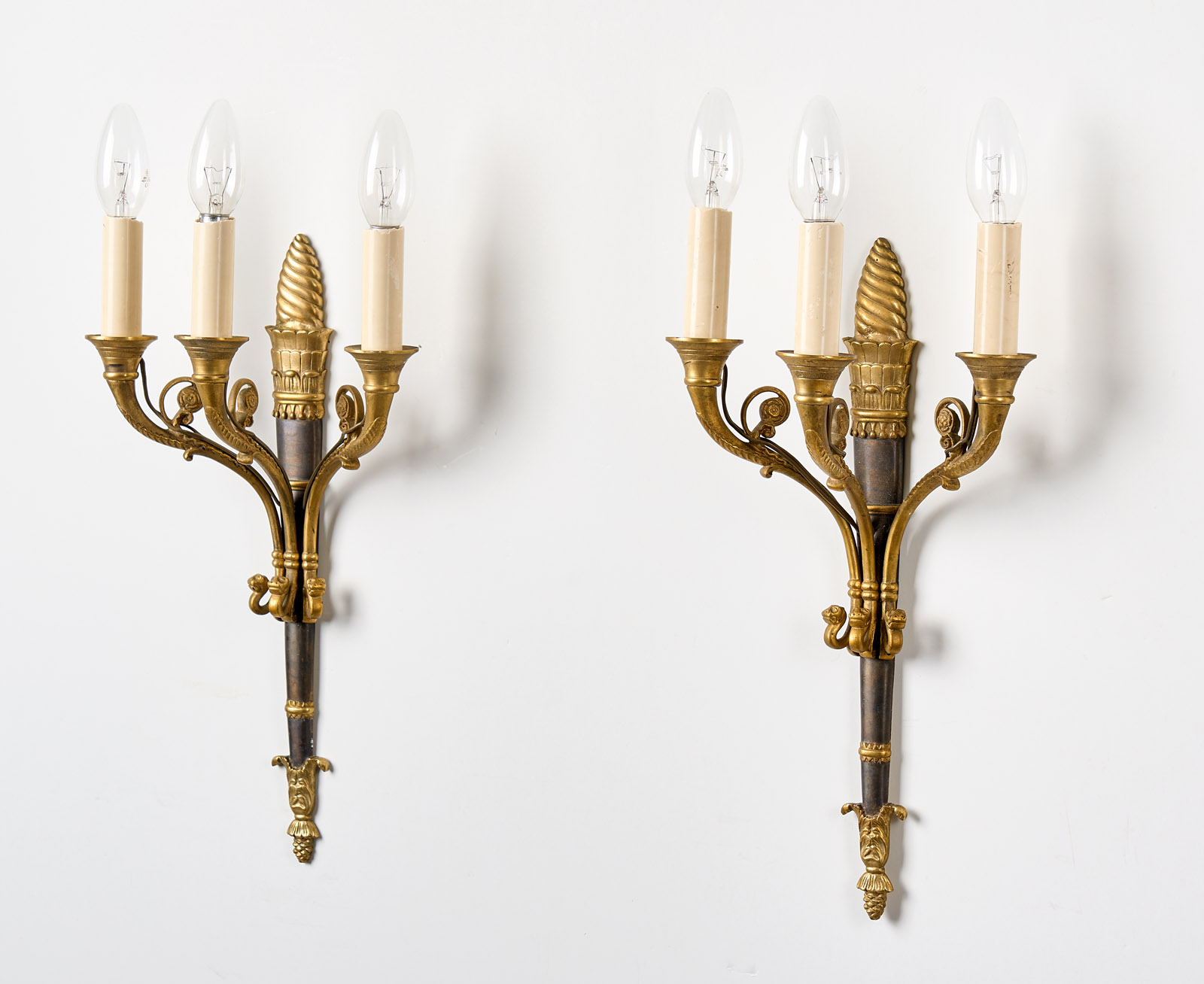 216/211 Paar Empire-Stil-Wandlampen, Frankreich 19. Jh. – Bild 3