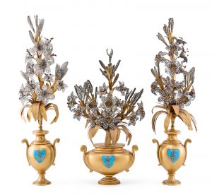 216/208 3-tlg. Tischgarnitur, Frankreich Mitte 19. Jh.