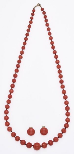 216/932 3-tlg. Konvolut Korallenschmuck