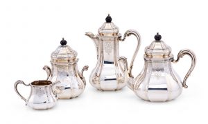 216/565 4-tlg. Kaffee-/ Tee-Kernstück, Paris Anf. 20. Jh.