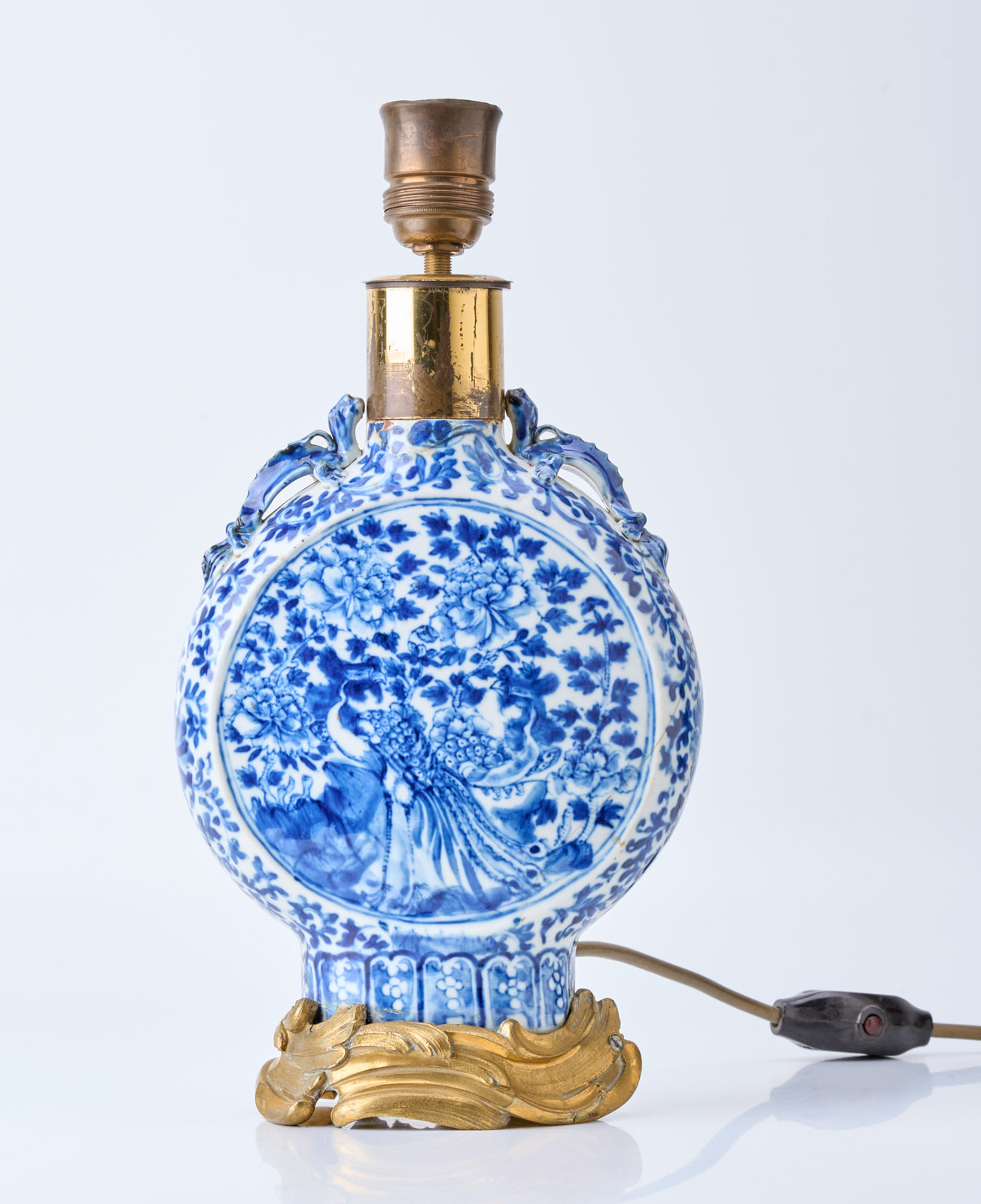 218/1069 Pilgerflasche, China wohl 19. Jh. als Tischlampe, Ende 20. Jh.
