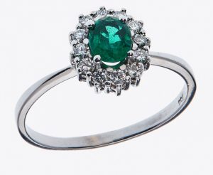 216/887 Smaragd-Brillant-Ring