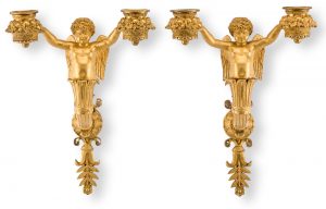 218/429 Paar Wandappliken, Empire, wohl Frankreich um 1815.