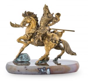 218/452 Bronze Samurai zu Pferde, Ende 20. Jh.