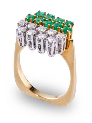 218/955 Diamant-Smaragd-Ring