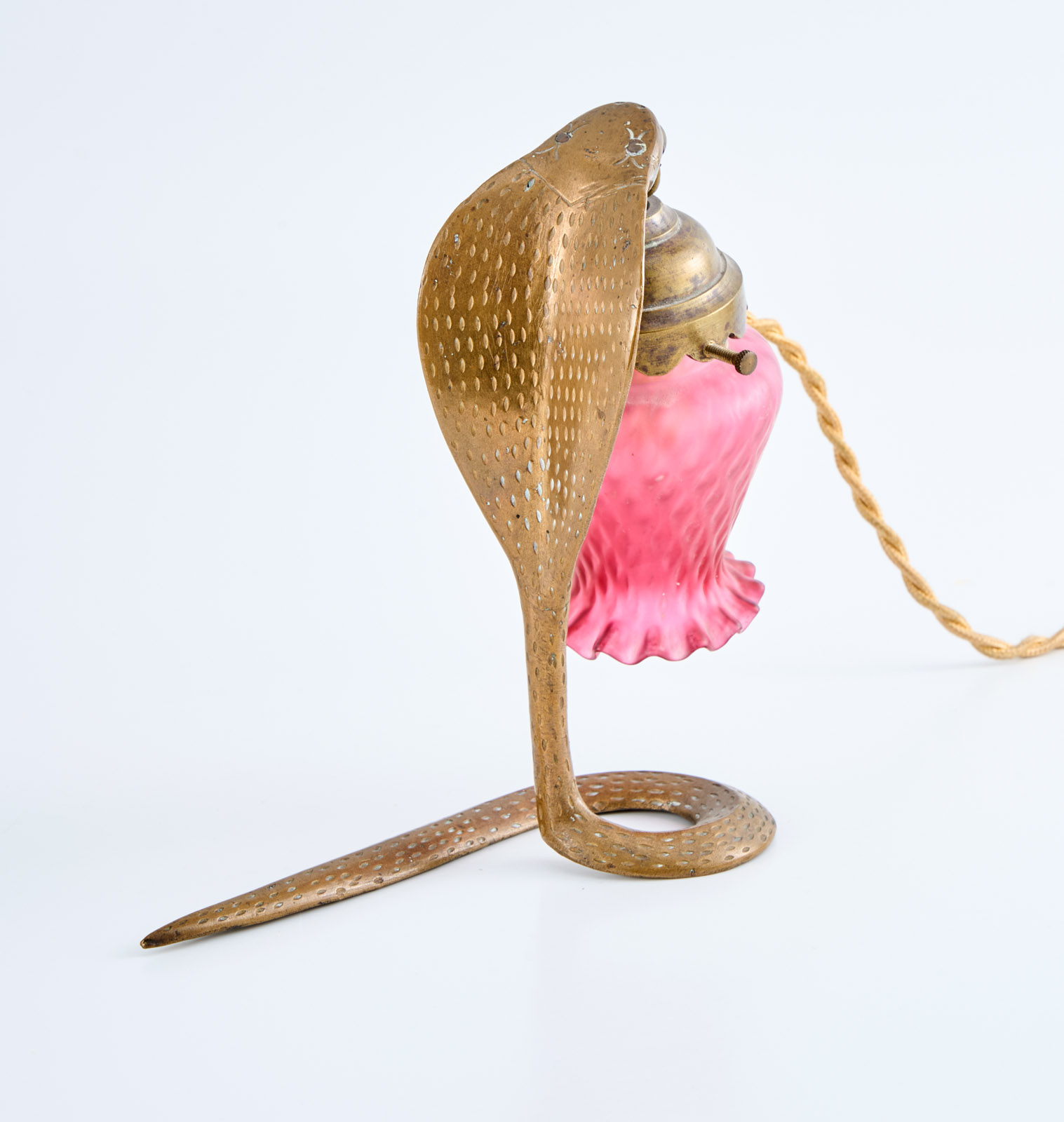 218/451 Kl. Tischlampe "Kobra", wohl Frankreich um 1900. – Bild 5