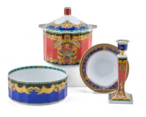 218/683 Kl. Konvolut Tischdekor-Teile, Rosenthal meets Versace, Ende 20. Jh.
