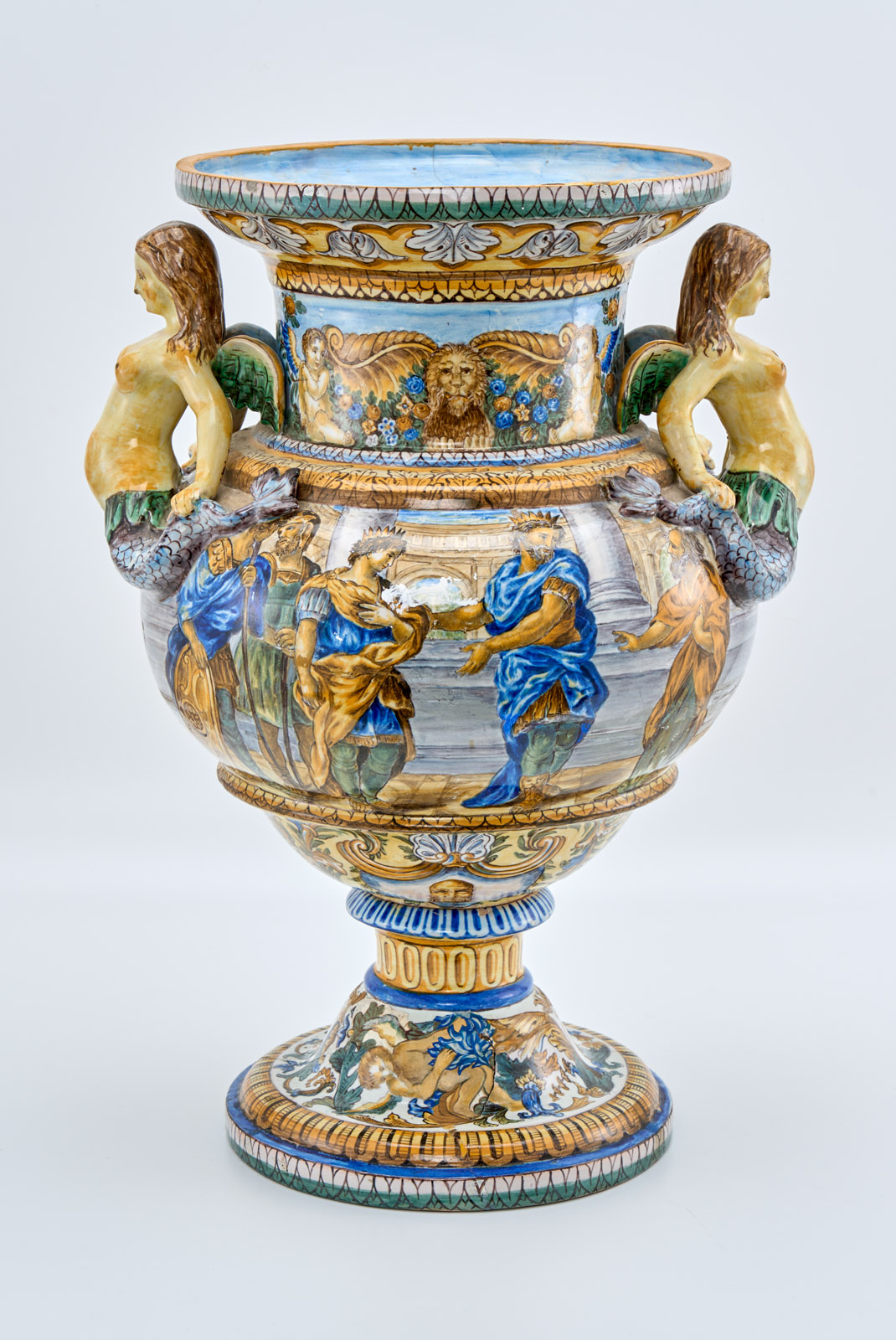 218/748 Gr. Kratervase, Renaissance-Stil, Urbino wohl 19. Jh. – Bild 11