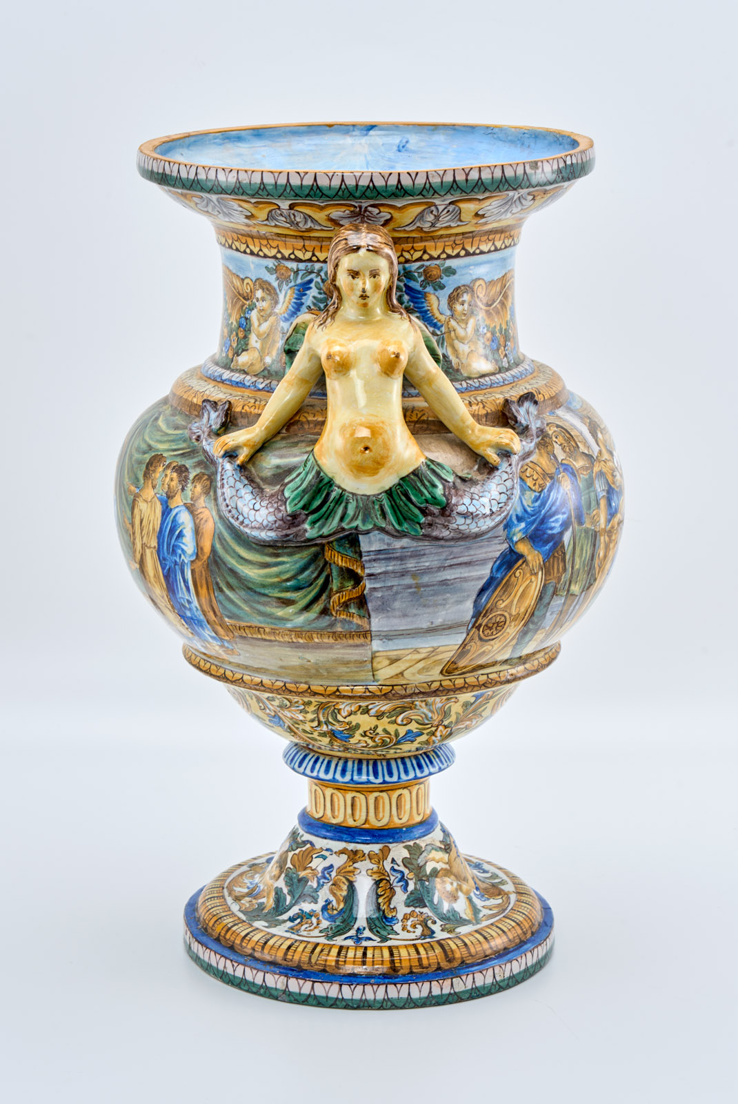 218/748 Gr. Kratervase, Renaissance-Stil, Urbino wohl 19. Jh. – Bild 10