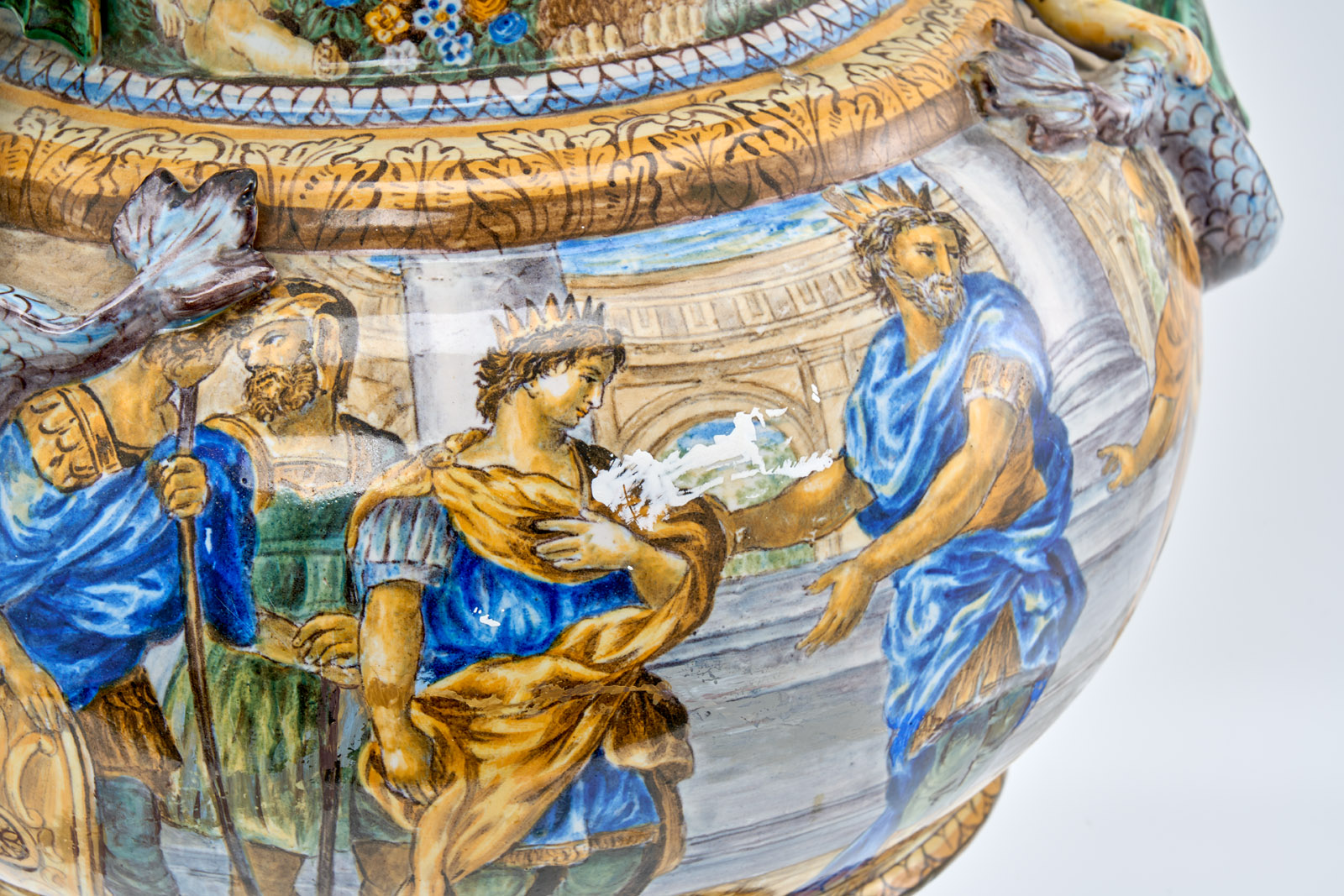 218/748 Gr. Kratervase, Renaissance-Stil, Urbino wohl 19. Jh. – Bild 9