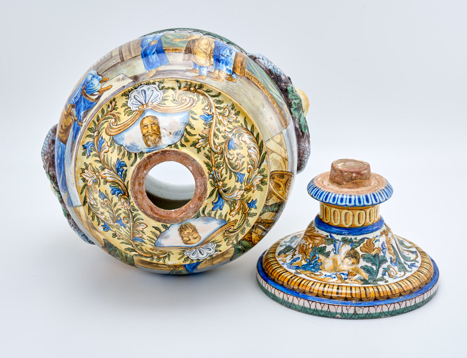 218/748 Gr. Kratervase, Renaissance-Stil, Urbino wohl 19. Jh. – Bild 5