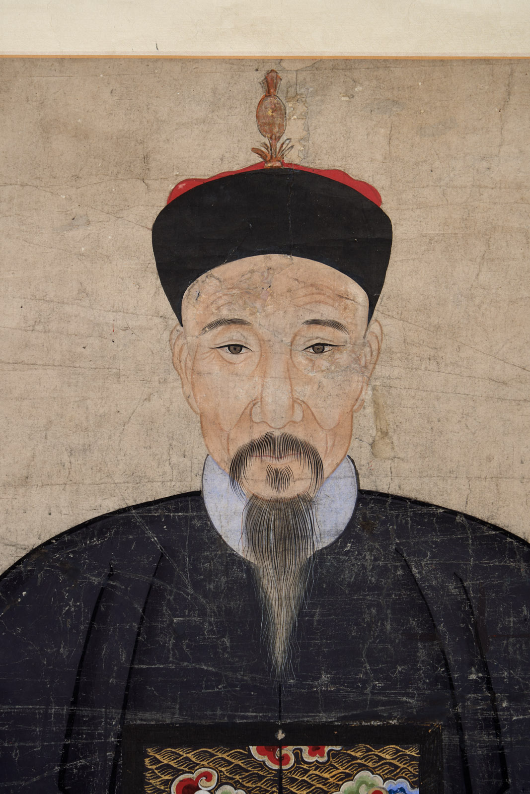 218/1068 Gr. Rollbild mit Portrait, China wohl Ende 19. Jh. – Bild 5