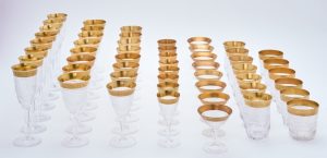 218/1047 Glas-Garnitur für mind. 6 Pers., 2. Hälfte 20. Jh.
