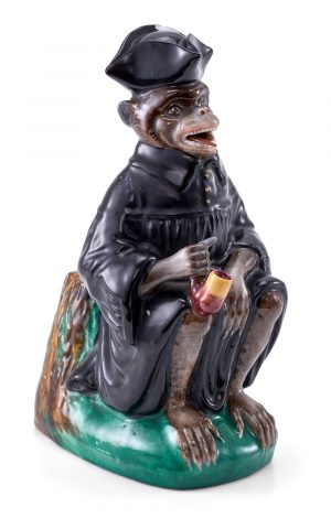 219/699 Humoristische Figur/ Affe als Gelehrter, wohl 19. Jh.