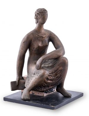 219/409 Bronze Hans Bernt Gebhardt: Frau mit Buch, 2. Hälfte 20. Jh.