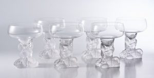 219/1022 Satz von 6 Champagnerschalen, Royales de Champagne, Frankreich 2. Hälfte 20. Jh.