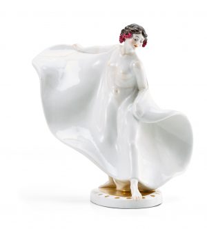 219/650 Tänzerin Loïe Fuller, Jugendstil, Meissen um 1915.