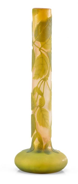 219/1026 Solifleur-Vase "Ahorn", Jugendstil, Gallé um 1904.