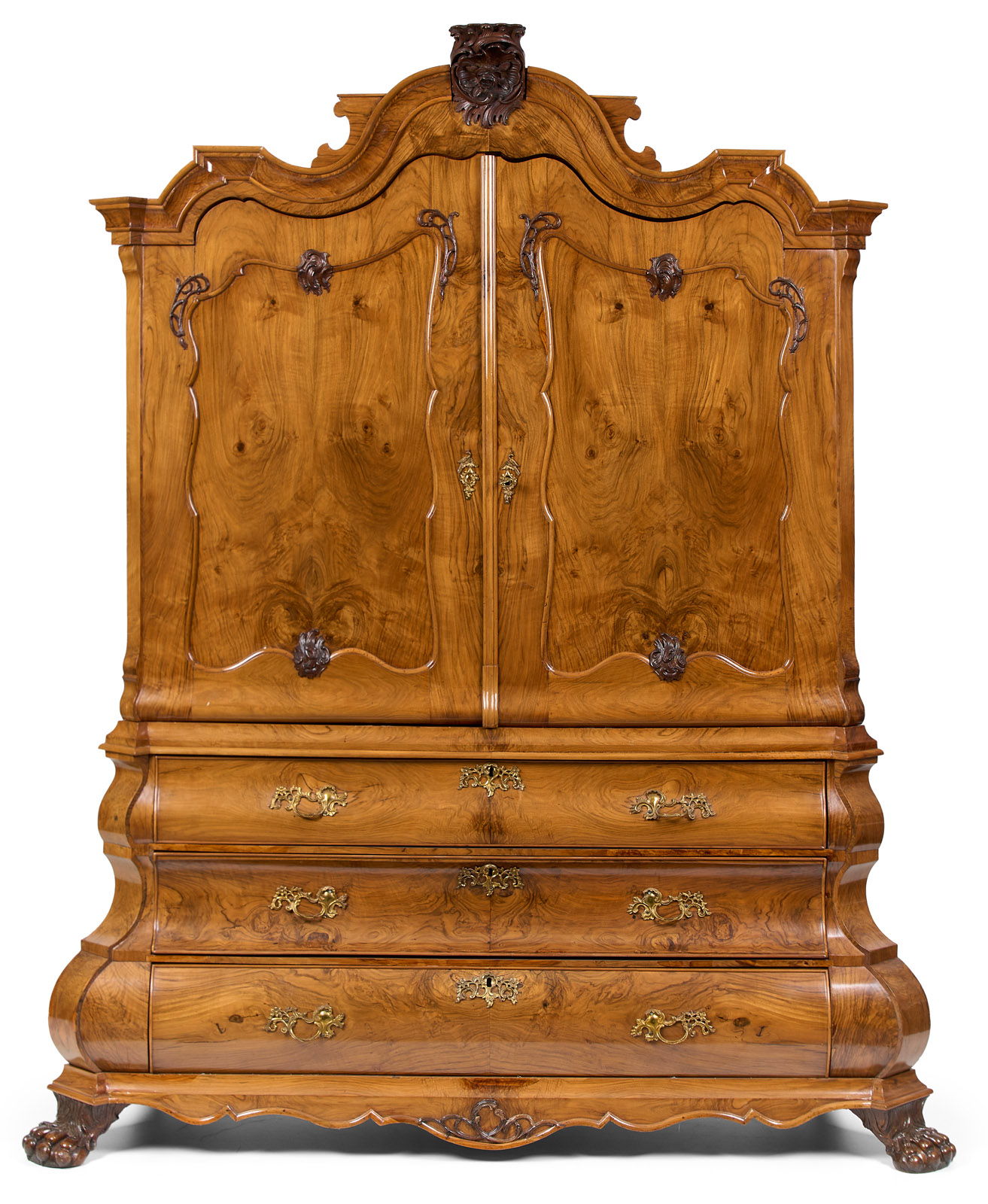 219/461 Barock-Kommode m. Schrankaufsatz, Holland 18. Jh.