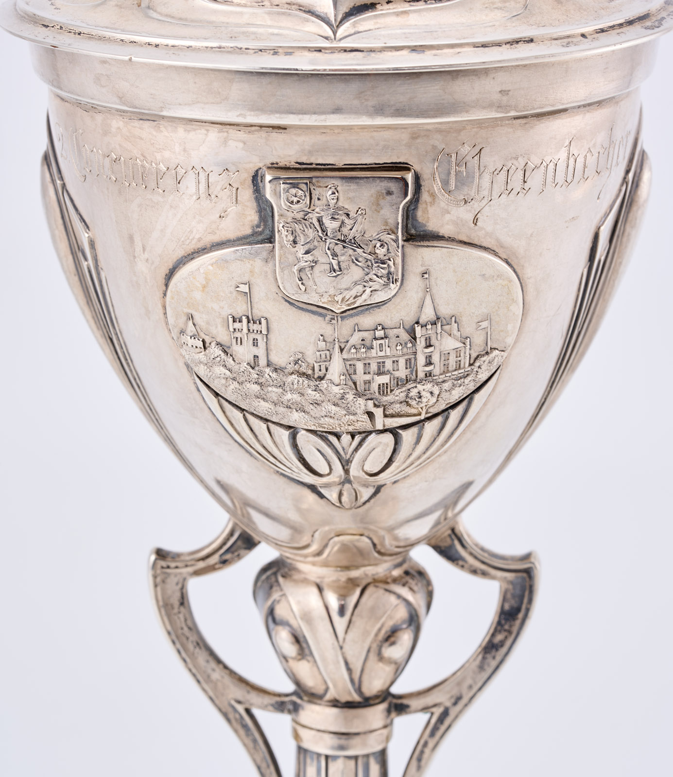 219/830 Pokal "XX. Verbands-Schiessen Bingen", Jugendstil, Bruckmann 1904. – Bild 5