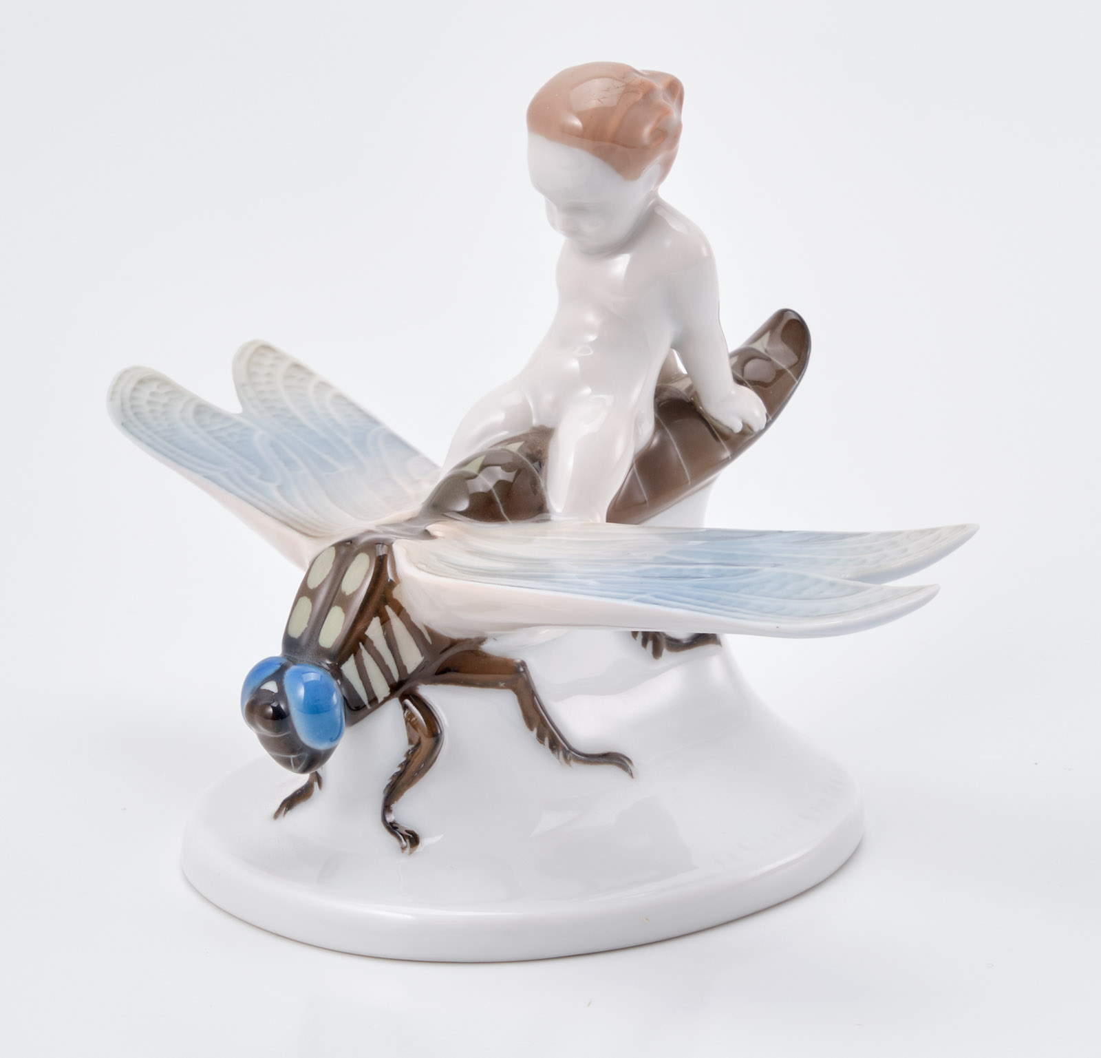 219/724 "Gleitflug"/ Putto auf Libelle, Rosenthal 1924.