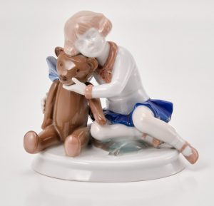 219/728 "Gute Freundschaft"/ Mädchen mit Teddy, Rosenthal 1924.