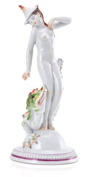 219/654 Mädchen mit Drache, Art Deco, Meissen Pfeifferzeit (1924-´34).