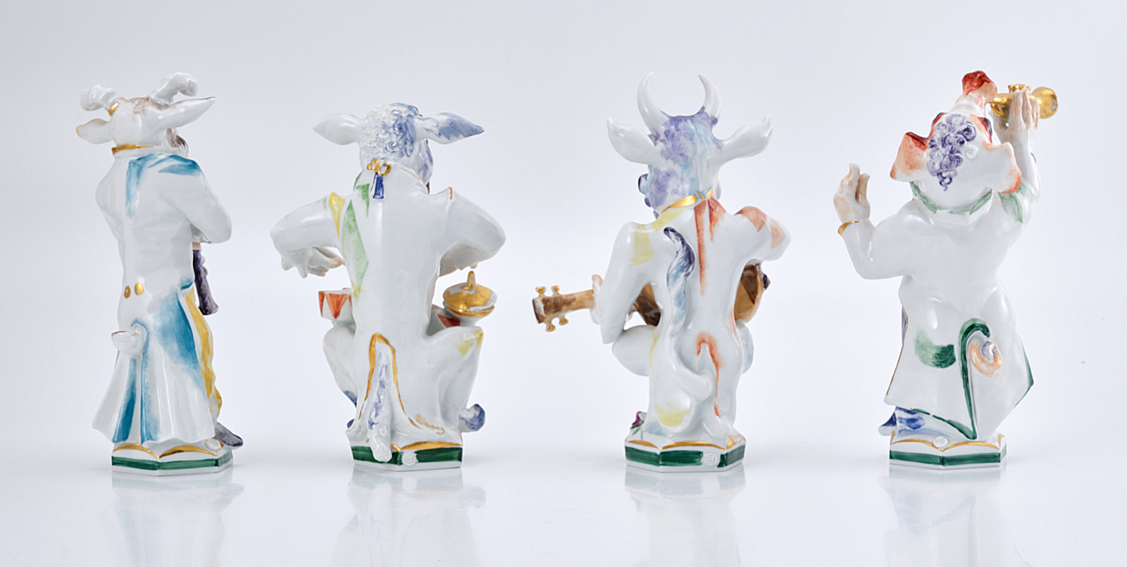 219/708 Satz von 4 Figuren "Musizierende Tiere", Meissen 2001. – Bild 2