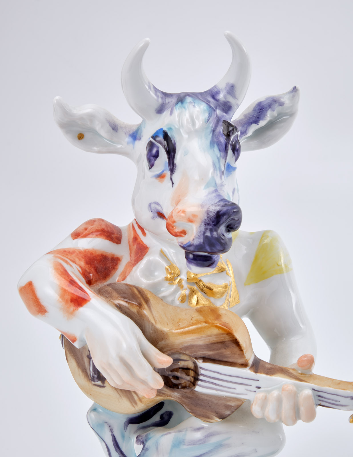 219/708 Satz von 4 Figuren "Musizierende Tiere", Meissen 2001. – Bild 4