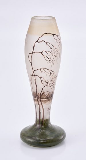 219/1024 Kl. Vase "Flußlandschaft", Muller Frères nach 1910.