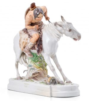 219/700 Hunne zu Pferd, Meissen um 1900.