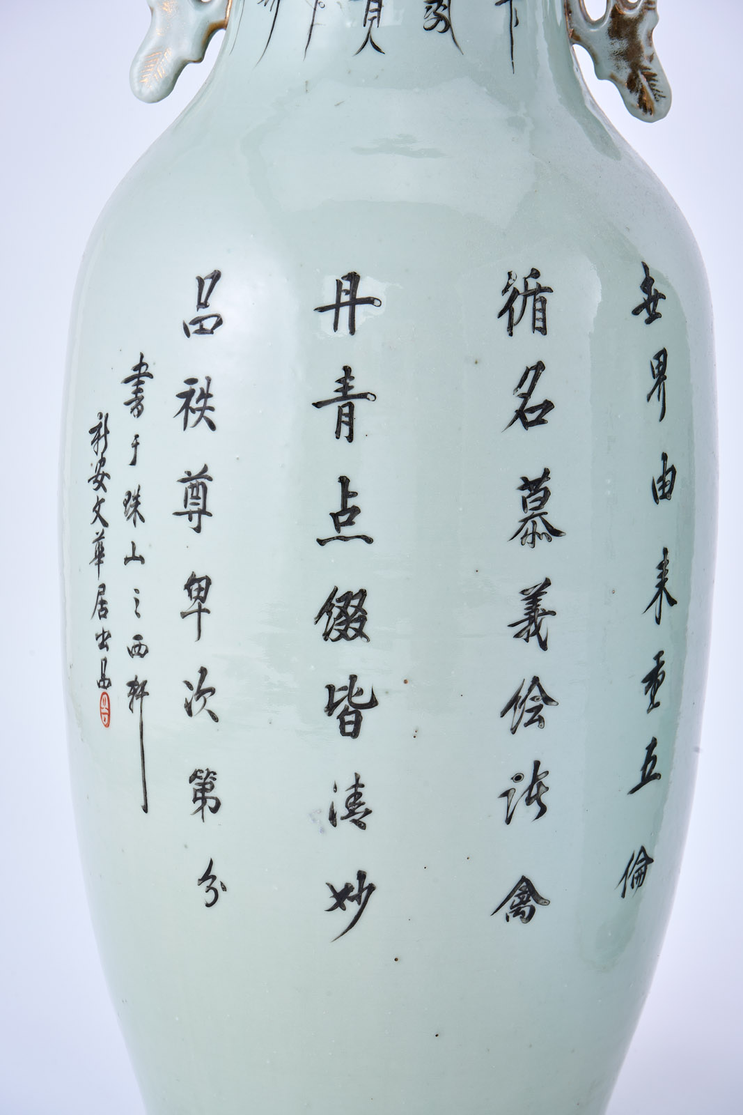 219/1074 Paar gr. Vasen "Vogeldekor", China wohl 19. Jh. – Bild 3