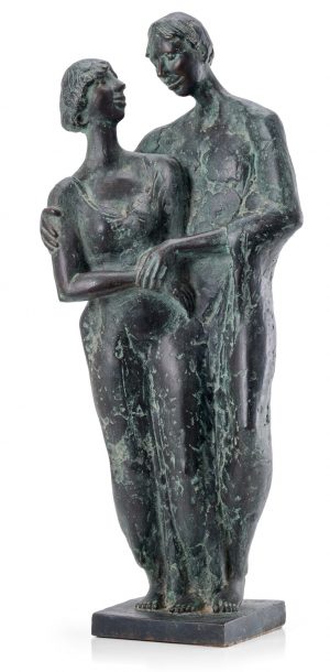 219/418 Bronze Martin Kirstein: "Liebet einander", 1996.