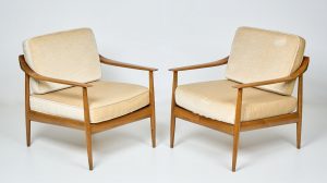 219/447 Paar Armlehnsessel im Dänischen Stil, wohl Walter Knoll 1960-70er Jahre