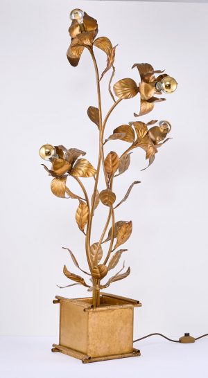 219/555 Gr. florale Stehlampe, wohl Hans Kögl Italien 1970er Jahre