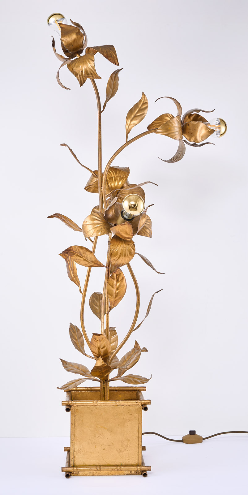 219/555 Gr. florale Stehlampe, wohl Hans Kögl Italien 1970er Jahre – Bild 6